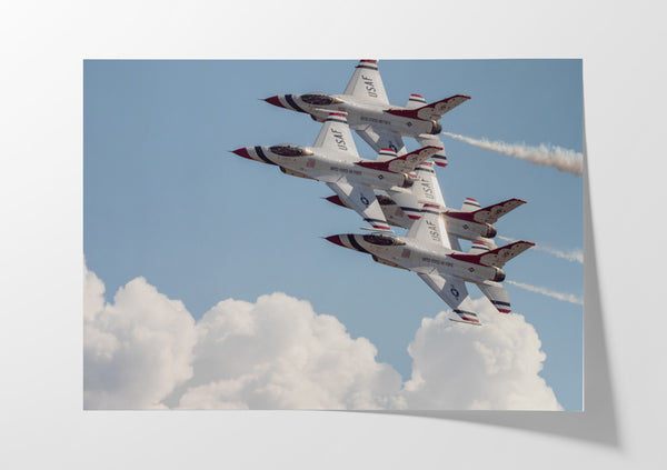 USAF F-16 Thunderbirds Tight Formation Flight at Ellington